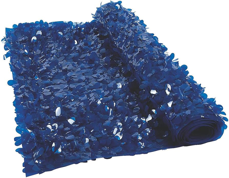 DARK BLUE FLORAL SHEETING 5 YD