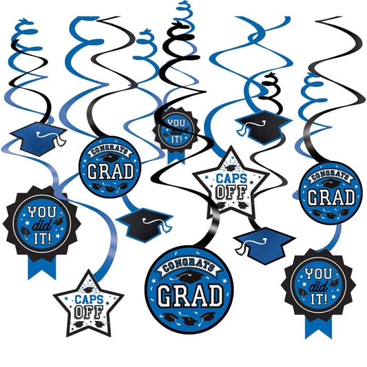 BLUE GRAD SWIRL DECOR