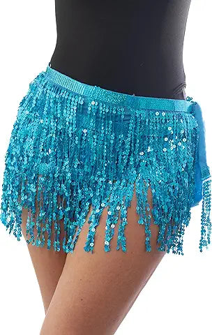BLUE SEQUIN TASSEL WRAP SKIRT ADULT