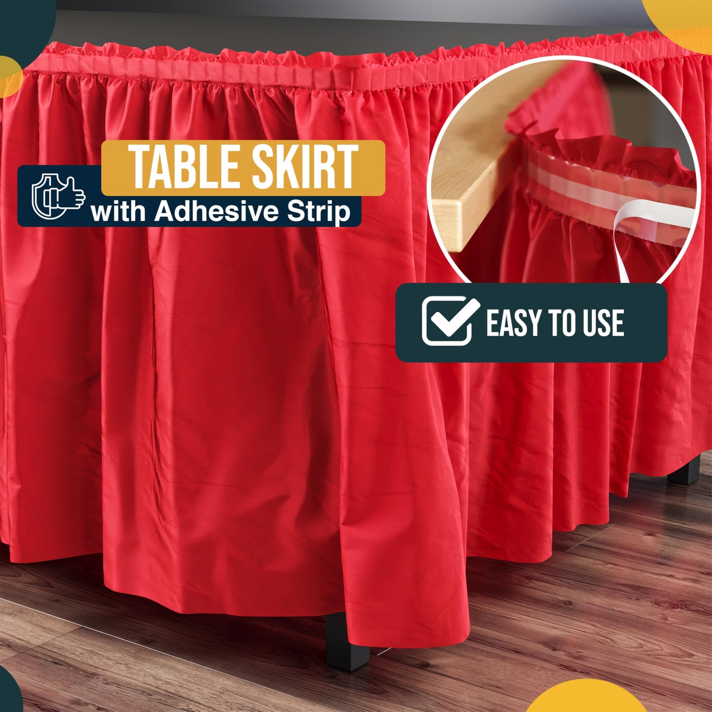 CLASSIC RED 14' PL TABLESKIRT