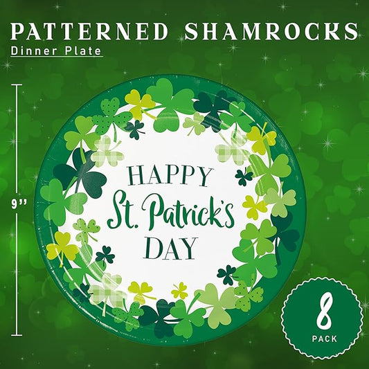 PATTERNED SHAMROCK 9" PLATES