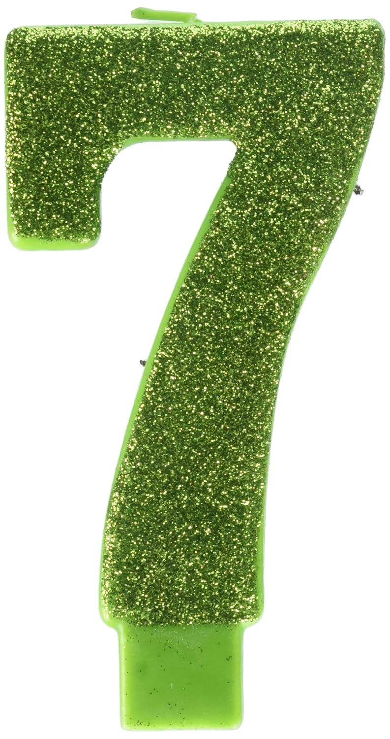 LARGE GLITTER CANDLE #7 KIWI