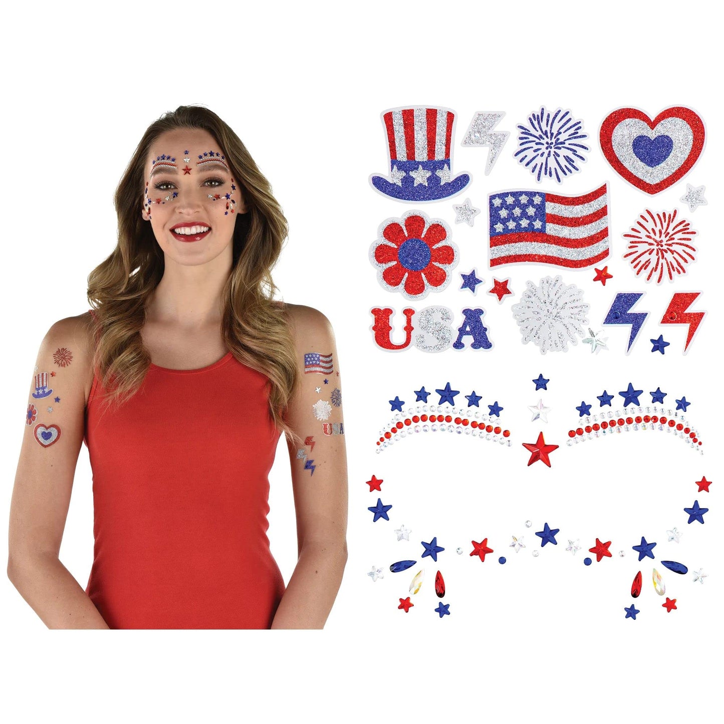 PATRIOTIC FACE & BODY JEWELS