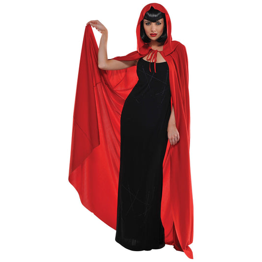 RED HOODED CAPE - ADULT