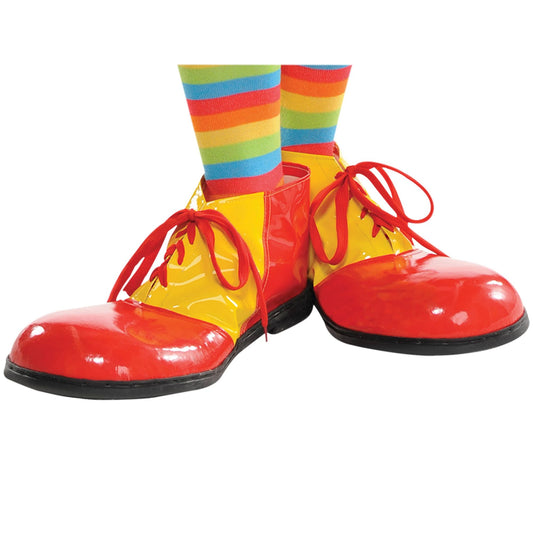 ADULT CLOWN SHOES RED/YELLOW