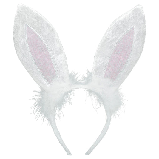 WHITE BUNNY EARS HEADBAND