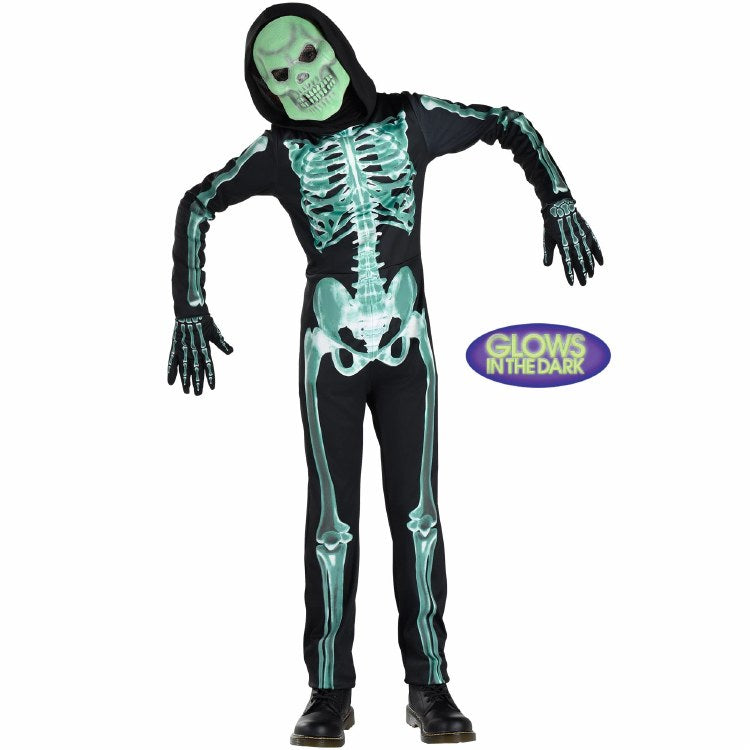 GID SKELETON COSTUME TODDLER 3/4T