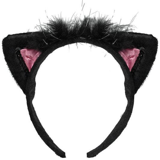 PINK & BLACK CAT EARS HEADBAND