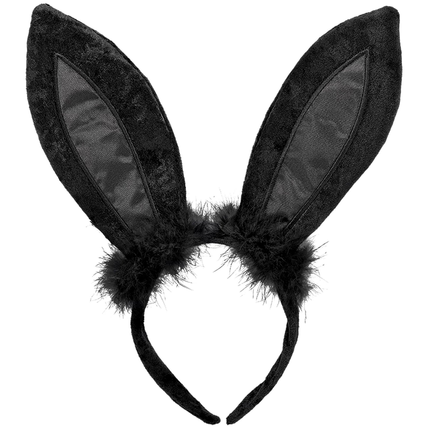 BLACK BUNNY EARS HEADBAND