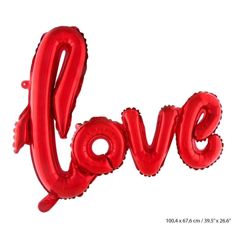 RED LOVE BALLOON SET - AIR FILL