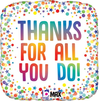 RAINBOW THANKS 18" MYLAR