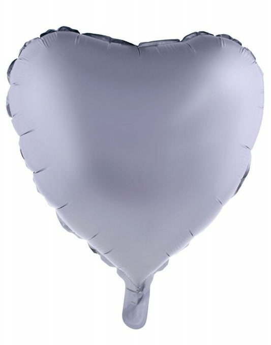 MATTE SILVER HEART 18" MYLAR-PK