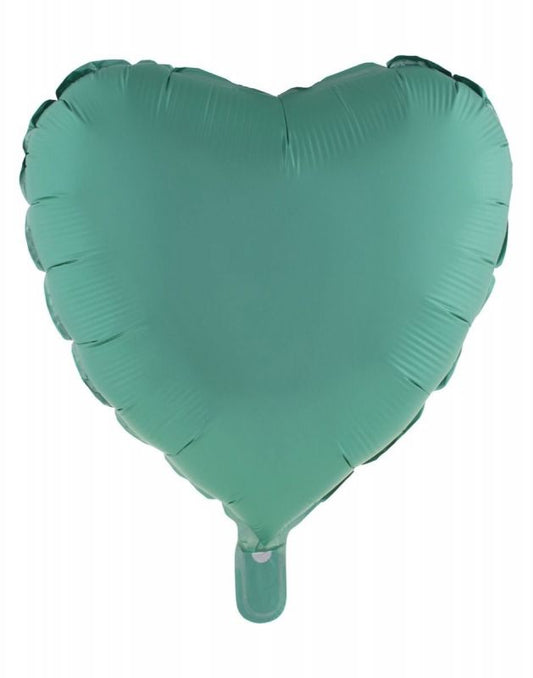 MATTE TEAL HEART 18" MYLAR-PKG