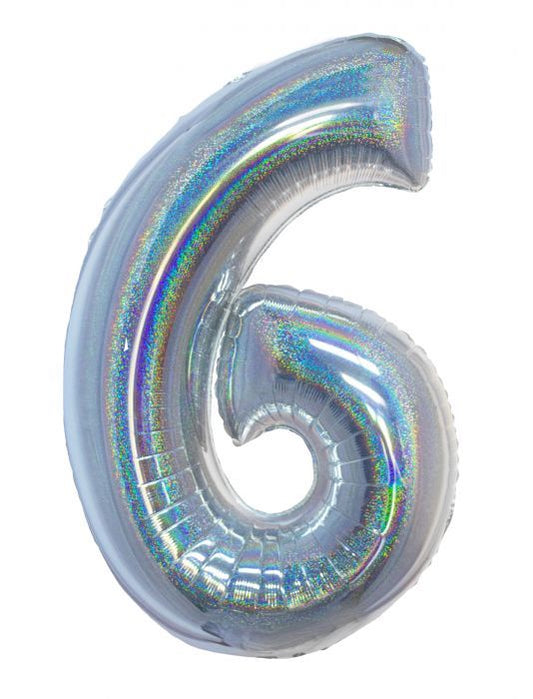 HOLOGRAPHIC SILVER #6 40" MYLAR