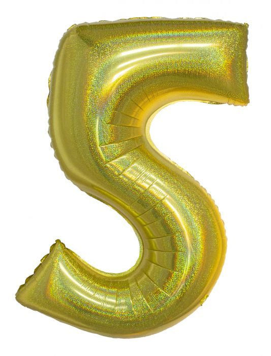 HOLOGRAPHIC GOLD #5 40" MYLAR-P
