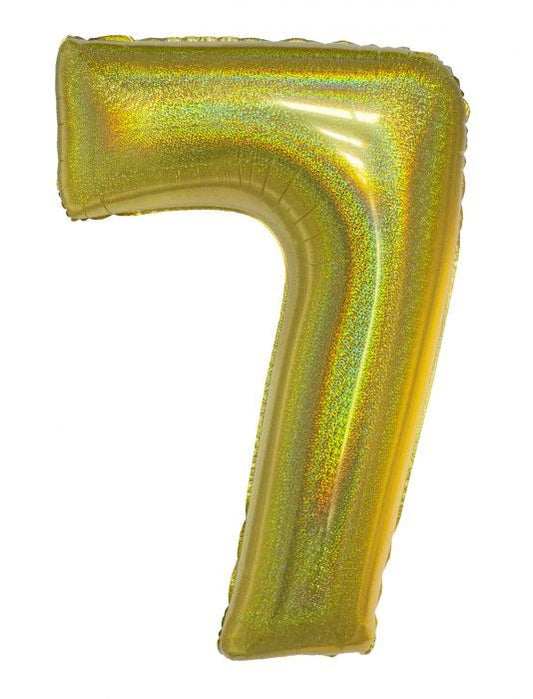 HOLOGRAPHIC GOLD #7 40" MYLAR-P