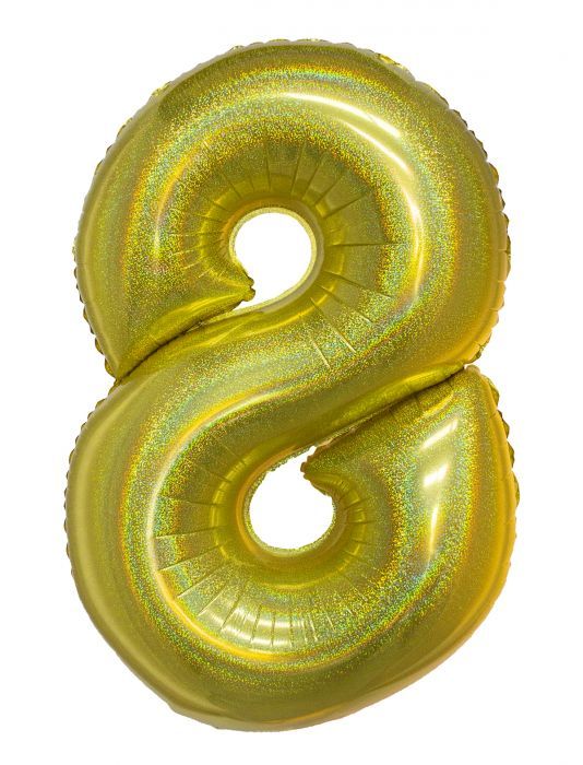 HOLOGRAPHIC GOLD #8 40" MYLAR-P