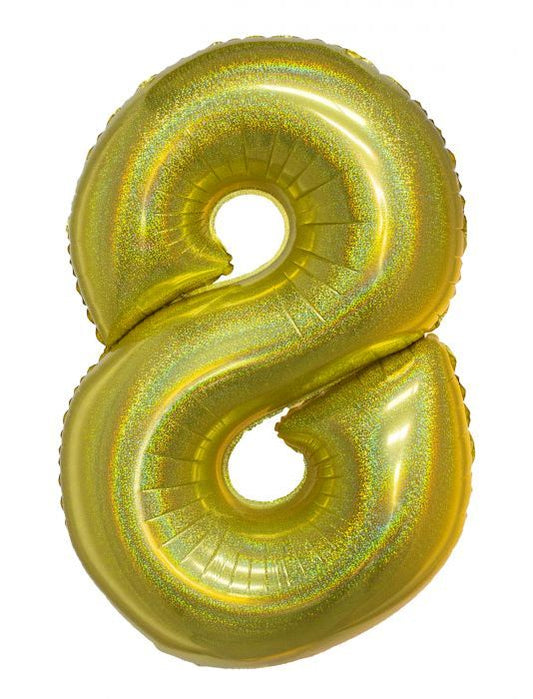 HOLOGRAPHIC GOLD #8 40" MYLAR-P