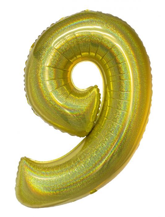 HOLOGRAPHIC GOLD #9 40" MYLAR-P