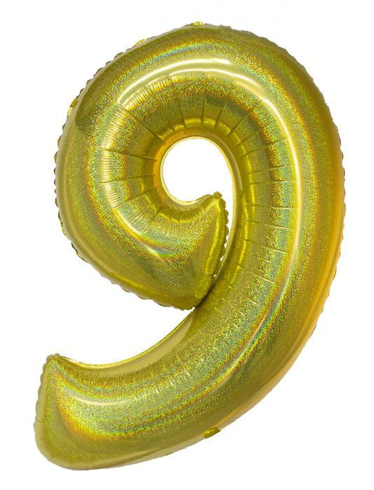 HOLOGRAPHIC GOLD #9 40" MYLAR-P
