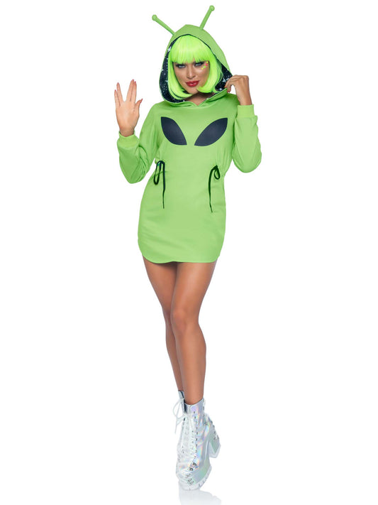 ALIEN FLEECE HOODIE DRESS ADULT MEDIUM