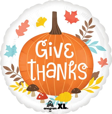 GIVE THANKS PUMPKIN 18" MYLAR