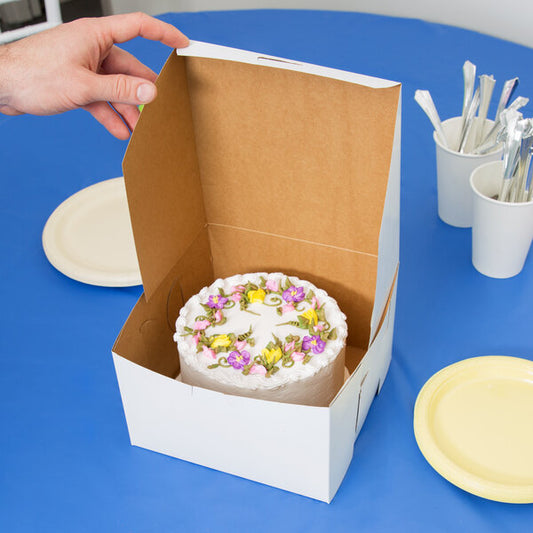8X8X5 WHITE BAKERY BOX