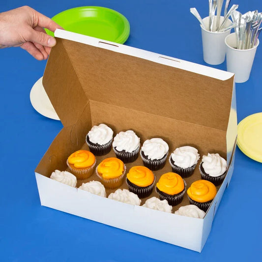 14X10X4" WHITE BAKERY BOX