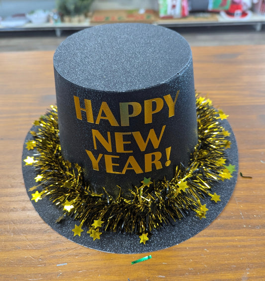 HNY PAPER TOP HAT - GOLD