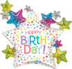 BIRTHDAY STARS PAINTED DOTS 36" MYLAR