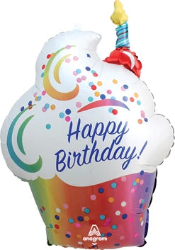 SATIN CUPCAKE SHAPE 27" MYLAR