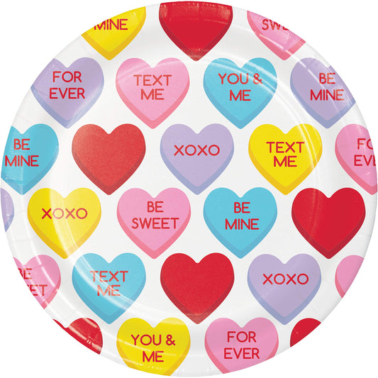 CANDY HEARTS VDAY 7" PPR PLATES
