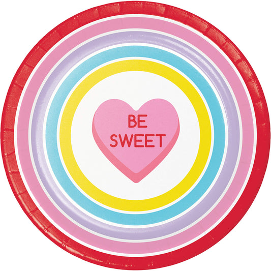 CANDY HEARTS VDAY 9" PPR PLATES