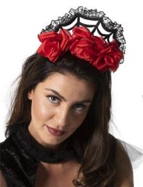 DAY OF THE DEAD HEADBAND W/ FLOWERS