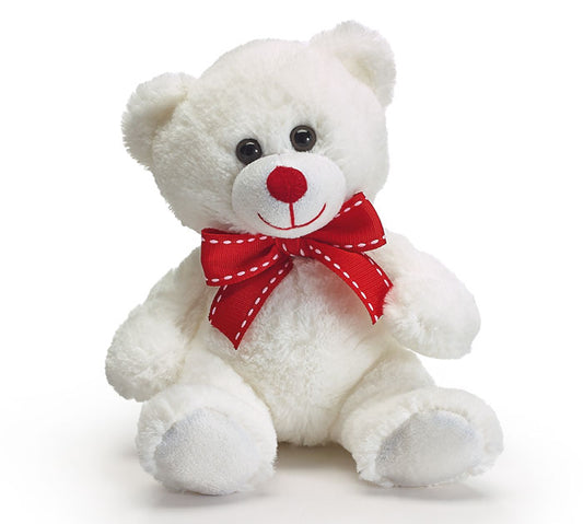 PLUSH 7" WHITE VDAY BEAR