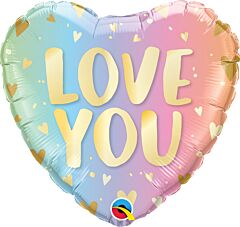 LOVE YOU PASTEL HEART 18" MYLAR