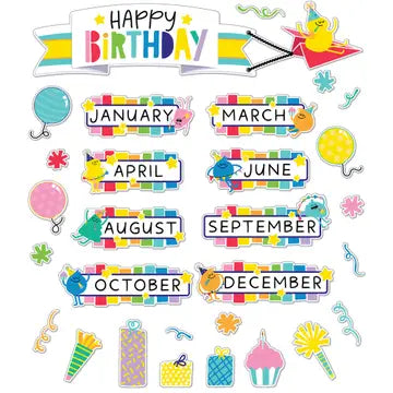 BIRTHDAY BULLETIN BOARD SET 73PC
