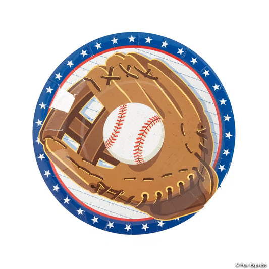 BASEBALL PARTY 9" PPR PLATE 8CT