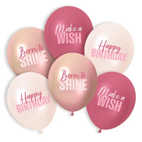 BLUSH BIRTHDAY LTX BALLOONS 6CT