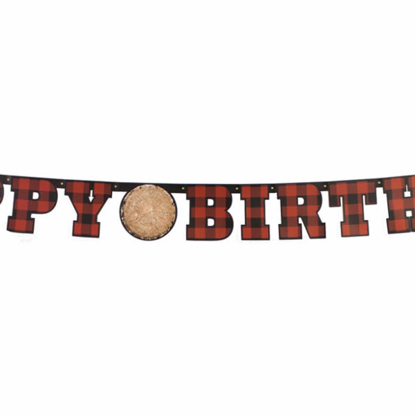BUFFALO PLAID BIRTHDAY BANNER