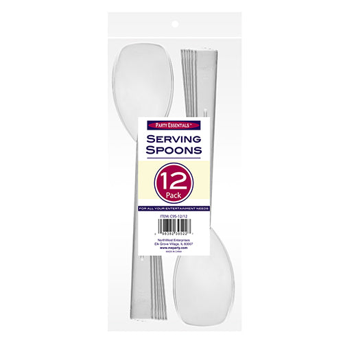 9.5" CLEAR SERVING SPOONS 12CT