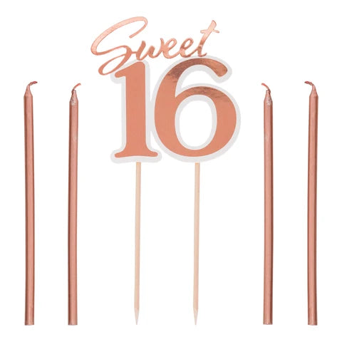 BLUSH SWEET 16 CANDLE SET