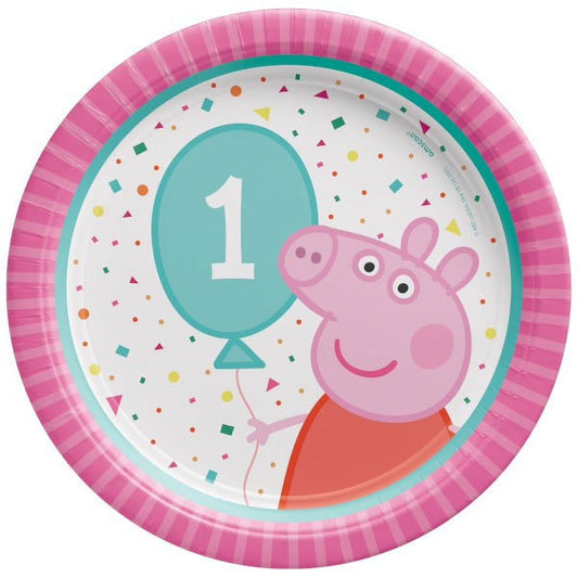 PEPPA PIG 1ST BIRTHDAY 7" PLATE