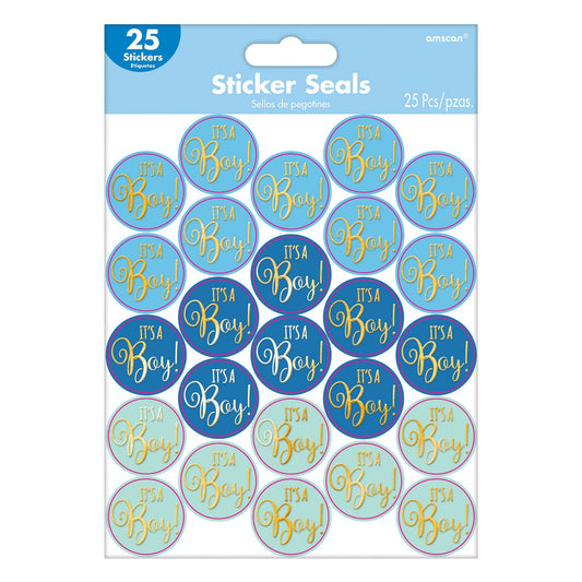 BABY SHOWER STICKER SEALS BOY