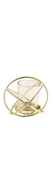 3" GOLD GEO CANDLE HOLDER