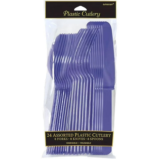 NEW PURPLE ASST CUTLERY