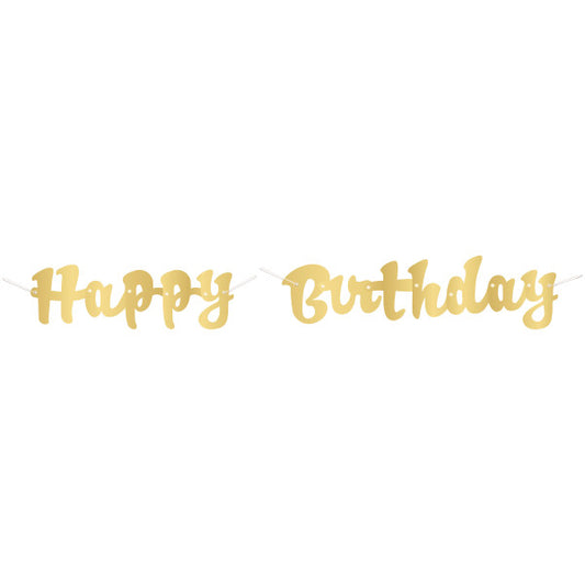 GOLD SCRIPT HAPPY BDAY BANNER