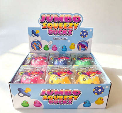 JUMBO DUCK SQUISHY ASST COLORS