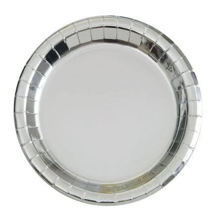 METALLIC SILVER 9" PLATES