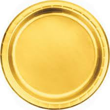 9" PAPER PLATES FOIL GOLD
